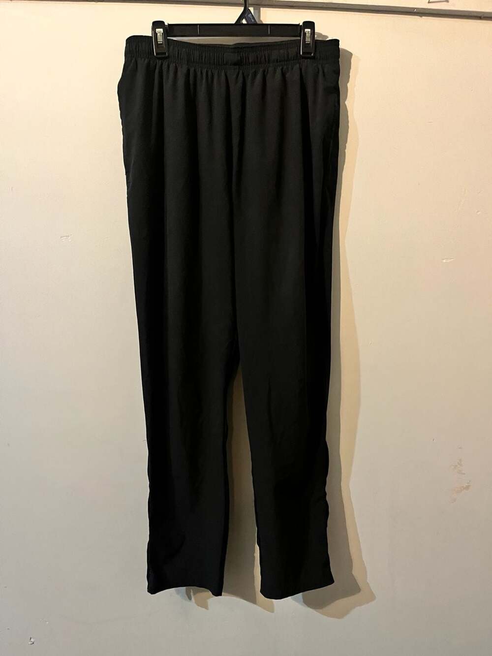 009-0078 Adidas  Black Performance Athletic Training Pants with Zip Sides